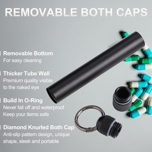 Airtight Container - Metal Storage Bottle Tube Container - Waterproof Holder Case - Keychain Storage Tube -Multipurpose Aluminum Container Outdoor...