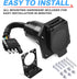 MICTUNING 4-Way Flat to 7-Way Round Blade Trailer Adapter Wiring Plug Connector with Mounting Bracket...