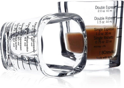 Espresso Shot Glasses, 26-Incremental Measurement, 2 OZ / 60ML (Sturdy-2 pack)...