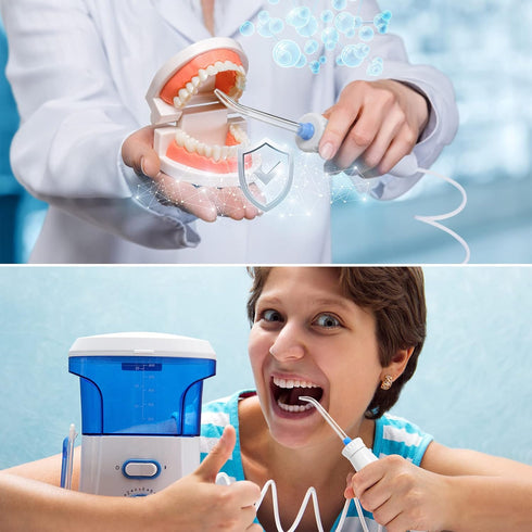 BBTO Oral Hygiene Accessories Standard Water Hose Plastic Handle with Water Flosser Replacement Jet Tip, Compatible with Waterpik Oral Irrigator W...