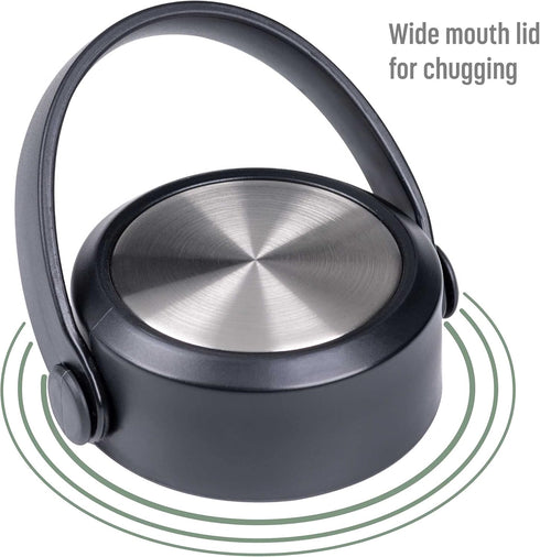 Goodful Double Wall Vacuum Sealed, Insulated Water Bottle with Two Interchangeable Lids, Sipping or Chugging Lids, Leak-Proof, Wide Mouth for Drin...
