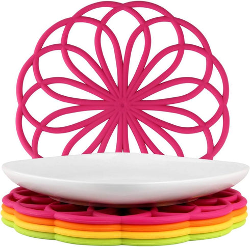 ME.FAN Silicone Trivet - Trivet Mat - Kitchen Hot Pads for Pots/Hot Dish Insulated Teapot Trivet Flexible Durable Non Slip Large Coasters 3 Set Ye...