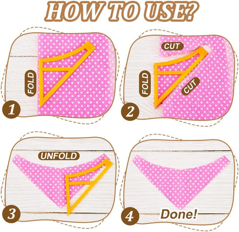 OLYCRAFT 5Pcs 5 Sizes Dog Bandana Sewing Template Set Small Reversible Sewing Quilting Acrylic Quilting Template Stencil Template Cutting Ruler fo...