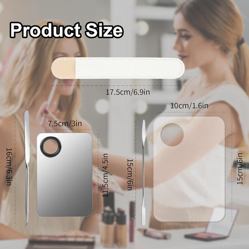 5pcs Makeup Spatula Korean Set,Including Foundation Spatula Makeup Korean Stainless Steel Makeup Palette Acrylic Cosmetic Palette,Makeup Mixing Pa...