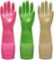 Bamllum 3 Pairs of Rubber Dishwashing Gloves for Kitchen and Household Cleaning – Long Cuff 15", Reusable, Flexible Long-lasting and Non-Slip (Red...