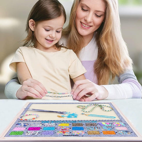 hobbyworker The Second Generation Beading Mat,Bead Board Surface Flocking with Wooden Base and Bead Scoop for Jewelry Making and Beading Supplies...