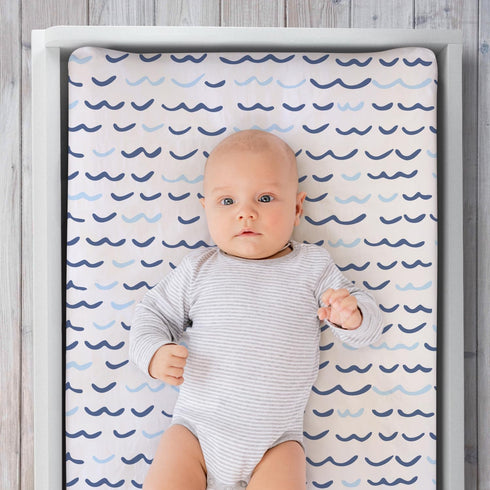 The Peanutshell Changing Pad Covers for Boys or Girls, Unisex 3 Pack, Nautical Whale...