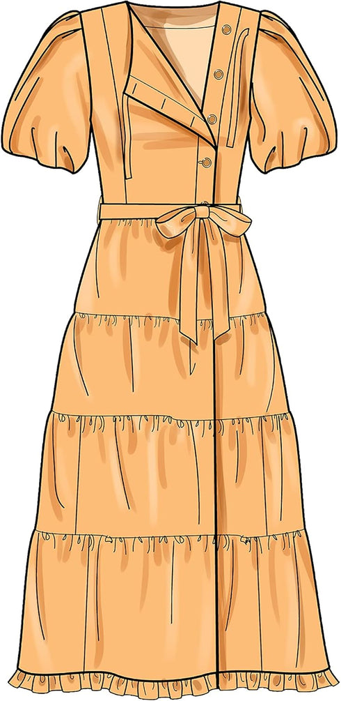 New Look Misses' Wrap Dress Sewing Pattern Kit, Code N6694, Sizes 6-8-10-12-14-16...