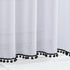 Treatmentex White Sheer Curtains Black Pompoms 63" inches Long Window Draperies for Boy's Room Bed Canopy 2 Panels Rod Pocket...