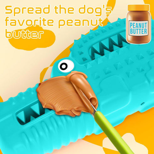Dog Toys, Squeaky Indestructible Dog Chew Toys for Aggressive Chewers, Tough Alligator Rubber Teething Chew Dog Toys for Large Medium Small Dog...