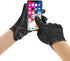 Women ’s Touchscreen Motorcycle Gloves Full Finger Black Leather Armored Ladies Motorbike Gloves (G01W-Black Leather with Rose Line, M)...