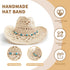 Hat Band for Womens Cowboy Hat, Hand Made Replaceable Hat Belt for Men Panama Hat Fedora...