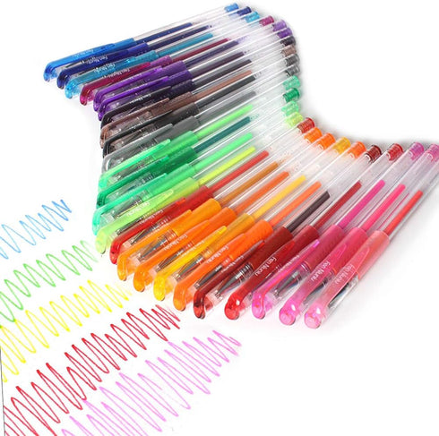 24 Coloring Glitter Gel Pens come with 24 Free Matched Refills, Artist Drawing Pens, for Adult Coloring Sketching Doodling Writing...