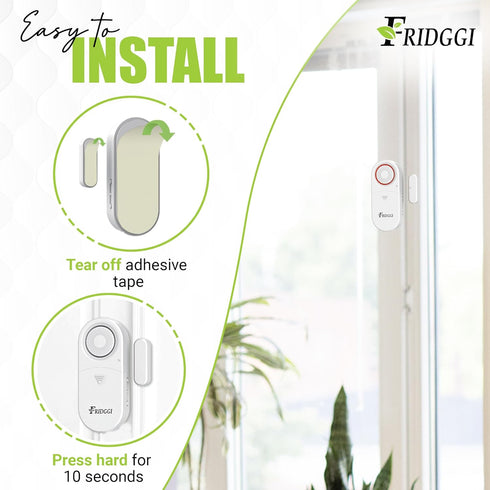 3in1 Alarm - Door Ajar Alarm, Door Chime with Delay, 0/5/10/30/60 Seconds, 2/5 Minutes, Close Door Reminder, 80 to 120 dB, Time Delay Alert When L...