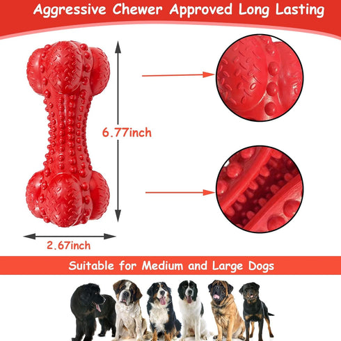 Dog Squeaky Toys for Aggressive Chewers, Toothbrush Stick Durable Dog Chew Toys for Large Dog Medium Breed, Indestructible Tough Dogs Toys for Tee...