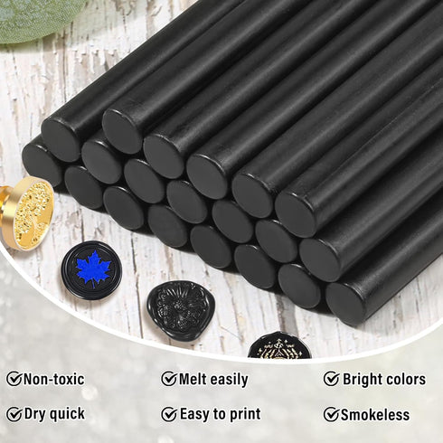 Sealing Wax Sticks, Paxcoo 20pcs Wax Seal Sticks, Glue Gun Sealing Wax Sticks for Wedding Invitations, Letter, Envelope, Cards and Crafts (Black)...