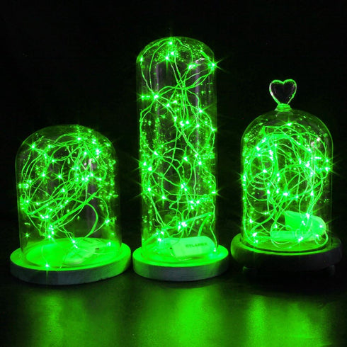 CYLAPEX 6 Pack Green Fairy Lights String Battery Operated Fairy Lights Firefly Lights LED Starry String Lights 3.3ft 20 LEDs Silvery Copper Wire f...