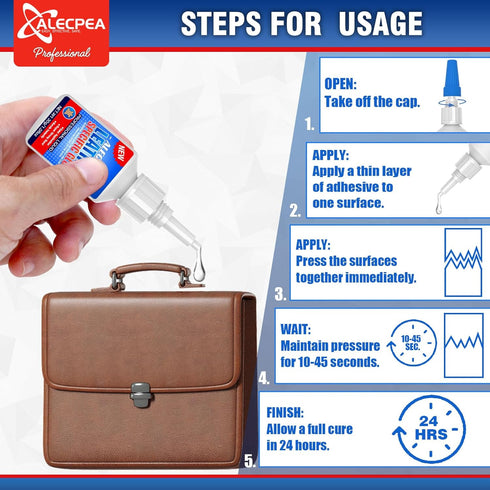 30g Leather Glue - Strong Bond for Repair & DIY, Permanent Clear Fabric Adhesive for Shoes, Bags, Furniture...