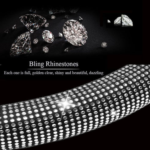 Diamond Car Steering Wheel Cover, Bling Crystal Rhinestone Car Steering Wheel Cover Universal, 15 Inch Anti-Slip Wheel Protector for Women or Men,...