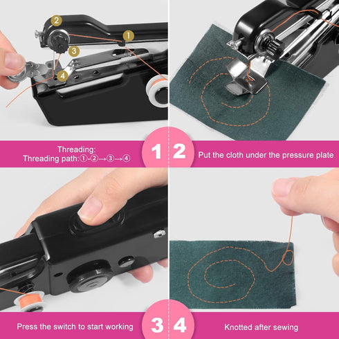 Lightweight and Easy Operated Cordless Handheld Sewing Machines for Beginners,Mini Hand Sewing Machine with Accessory Kit, Portable Sewing Machine...