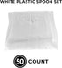 Large White Plastic Spoons, 8" Long Handled Spoon, Disposable Cutlery, Dessert Spoon Disposable 50PK...