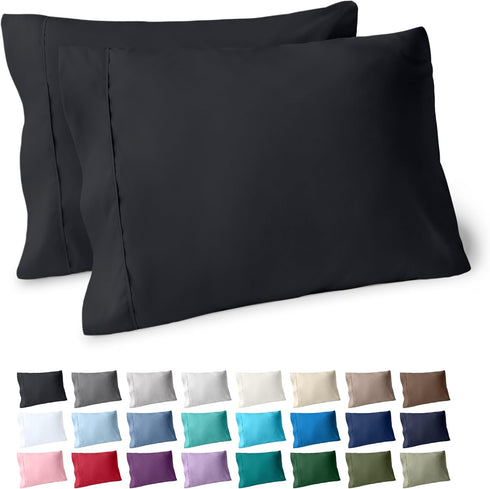Bare Home Premium 1800 Ultra-Soft Microfiber Pillowcase Set - Double Brushed - Hypoallergenic - Wrinkle Resistant (Standard Pillowcase Set of 2, B...