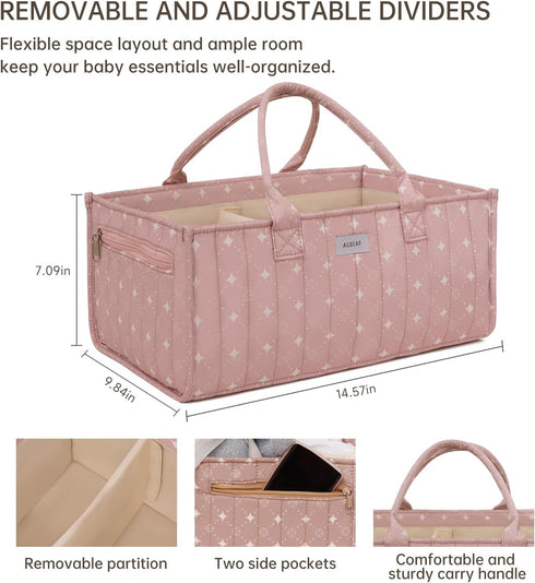 Baby Diaper Caddy Organizer,Stylish Organizer & Storage for Baby Essentials,Gift for Baby Shower, Baby Registry Must Have for a gift for both new ...