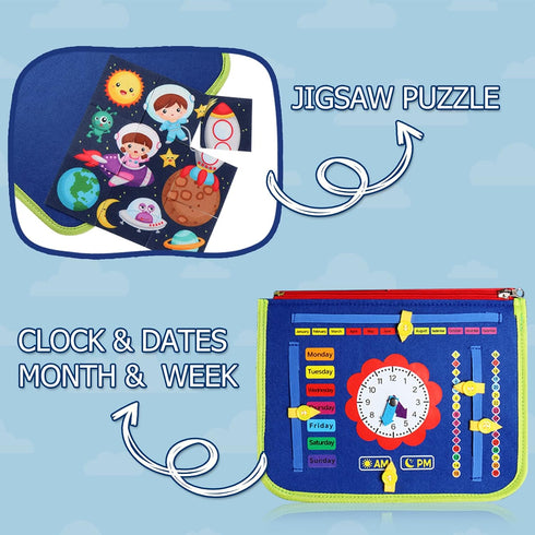 Guolely Busy Board Montessori Toy for 1 2 3 4 Year Old Toddlers - Educational Activity Developing Sensory Board for Fine Basic Dress Motor Skills ...