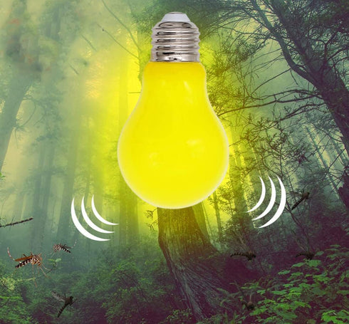 4 Packs 3W A19 LED Bug Light Bulbs Yellow LED Bulbs E26 Outdoor Bug Light Bulb 25W Equivalent 2000K Amber Glow Bug Light Bulb Night Light for Bedr...