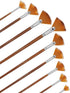 9 Pieces Fan Brush for Painting, Professional Artist Fan Paint Brushes Set Soft Anti-Shedding Nylon Hair Wood Long Handle Paint Brush Set for Acry...