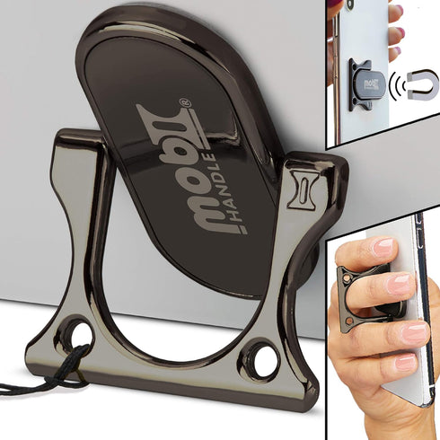 Phone Grip Holder Ring Kickstand, Unique 3-Finger Shape for Comfort and Security with Strap, Lightweight, Durable, Scratch Resistant, Compatible w...