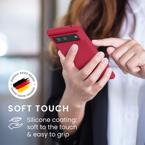 kwmobile Case Compatible with Google Pixel 6 Case - TPU Silicone Phone Cover with Soft Finish - Sweet Cherry...