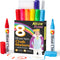 Chalk Markers 8 Pens Set - Neon Vibrant Chalkboard Markers - Non-Toxic Water-based Liquid Chalk Markers with Reversible Tips and Erasing Sponge In...