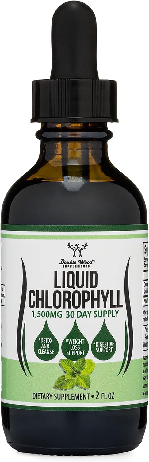Chlorophyll Liquid Drops - Peppermint Flavored, Vegan Safe (Rich, Full Texture and Taste, Not Watered Down) for Skin Health, and Immune Function (...