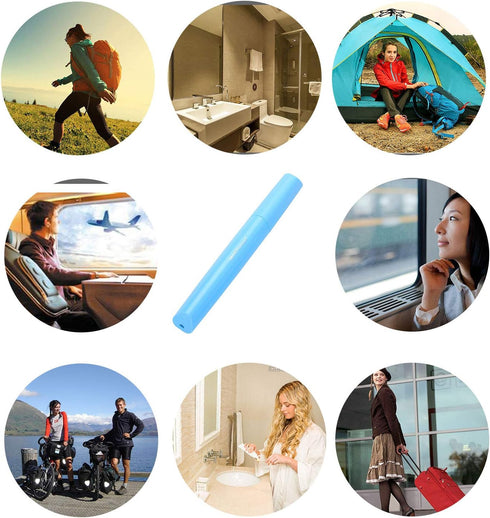 Travel Toothbrush Case Plastic Container Box Breathable Design with Air Hole More Toothbrush Tube for Home Daily Office Business Use (Light Blue)...
