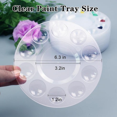 22 PCS Clear Paint Tray Palettes for Kids or Birthday Painting Party, Clear Acrylic Artist Paint Tray Palette, Clear Acrylic Oil Watercolor Craft ...
