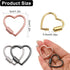 8 PCS Heart Carabiner Clip, Heart Shaped Key Ring, Cute Carabiner Keychain, Small Spring Snap Hooks, Mini Metal Heart Buckle for Keys Craft Diy Pu...