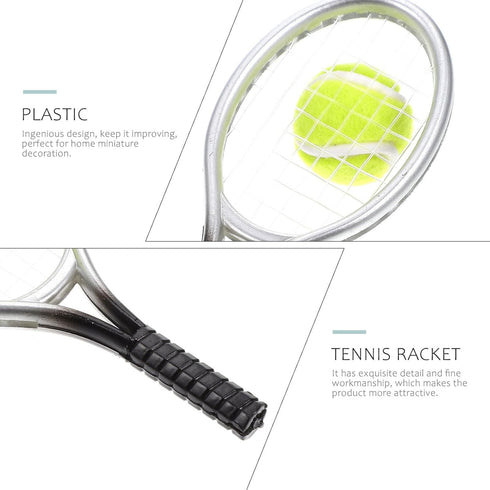 LIFKOME 1 Set Dollhouse Tennis Racket Miniature Tennis Racquet Kid Mini Tennis Toy Tool Toys Miniature Dollhouse Items Kidcraft Playset Mini House...
