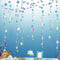 Cheerland Iridescent Circle Garlands Under The Sea Party Decorations Holographic Ocean Party Hanging Streamers for Mermaid Birthday Bubble Backdro...