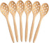 Tioncy 6 Pcs Wooden Slotted Spoons for Jar 7.1" Short Handle 10 Holes Beech Cooking Spoons Caviar Spoon for Soup Cereals Dips Curry Sauces Stews K...