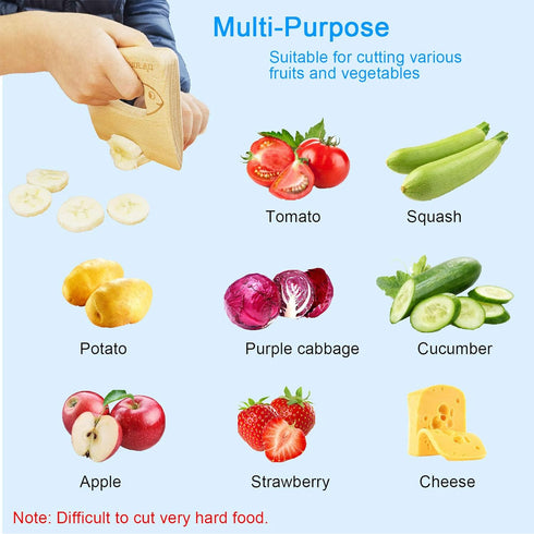 Wooden Kids Knife for Cooking and Safe Cutting Veggies Fruits, Cute Fish Shape Kids Kitchen Tools, Christmas Gifts for kids, 2-5 Years Old Applica...