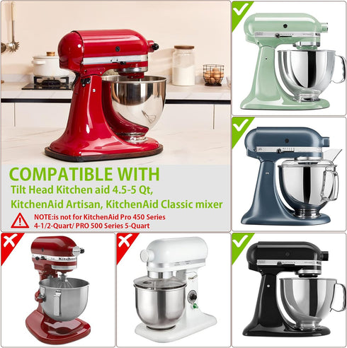 Mixer Slider Mat for Kitchen Aid Bowl Lift 4.5-5 Qt Stand Mixer Kitchenaid Mixer Accessories, Appliance Sliders for Kitchen Appliance Wood Sliding...