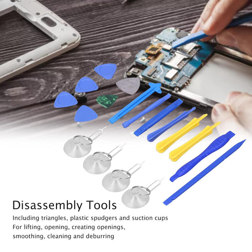 Powerful Disassembly Tool Kit for Mobile Phone, Tablet and Electronics Repairs - Including Multiple Triangular Opening Tools, Spudgers...