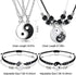 8 Pieces Matching Yin Yang Pendant Necklace Bracelet Set Couple Necklace Adjustable Cord Bracelet Black White Bracelet Accessories for BFF Friends...