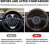 Car Steering Wheel Cover, Microfiber Leather Steering Wheel Protector, Non-Slip & Breathable for Men and Women, 15 Inch Car Accessories for Car Au...