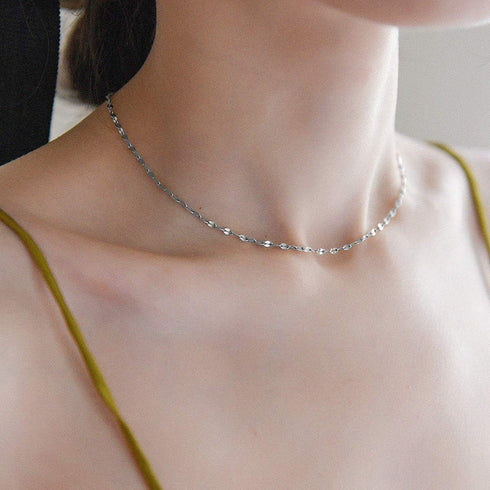 Ladytree S925 Sterling Silver Dainty Simple Choker Necklace,Rolo Chain,Adjustable 13 inches to 16 inches...
