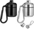 2 Pack Mini Case Keychain Holder Waterproof Metal Organizer Portable Travel Container Pocket Case with Carabiners for Outdoor Camping Travel (Blac...