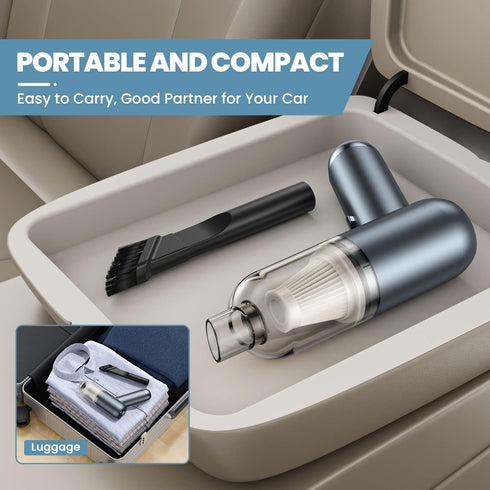 LEMOISTAR Portable Handheld Vacuum Cleaner, Mini Car Vacuum Cleaner Cordless 6000PA Suction, Rechargeable Battery Lightweight Hand Vacuum for Home...