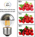 Half Chrome Light Bulb 4W Dimmable G45 Silver Mirror Reflected Light 40W Equivalent Warm White 2700K Silver Tipped Mirror Light Bulb E26 Base Deco...