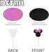 Pink Glitter Mini Mouse Inspired Cupcake Toppers with Bow - Kids Girls 3rd Birthday Baby Shower Party Cupcake Decorations - Cartoon Theme Pink Mou...